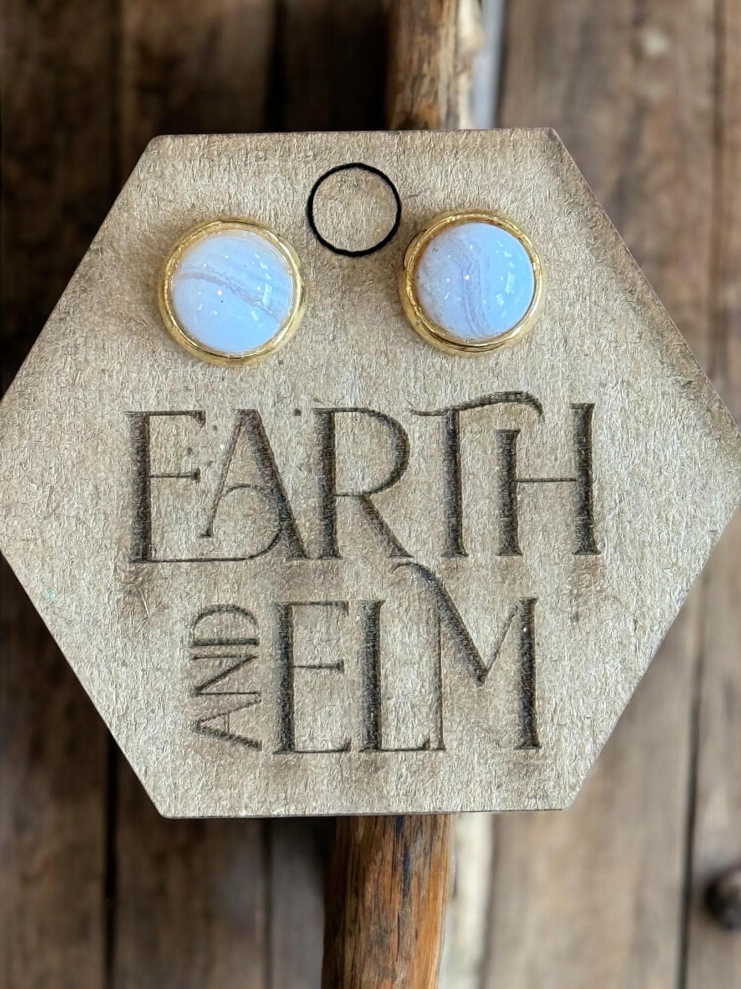 Blue Lace Agate in Metal Settings - earthandelm