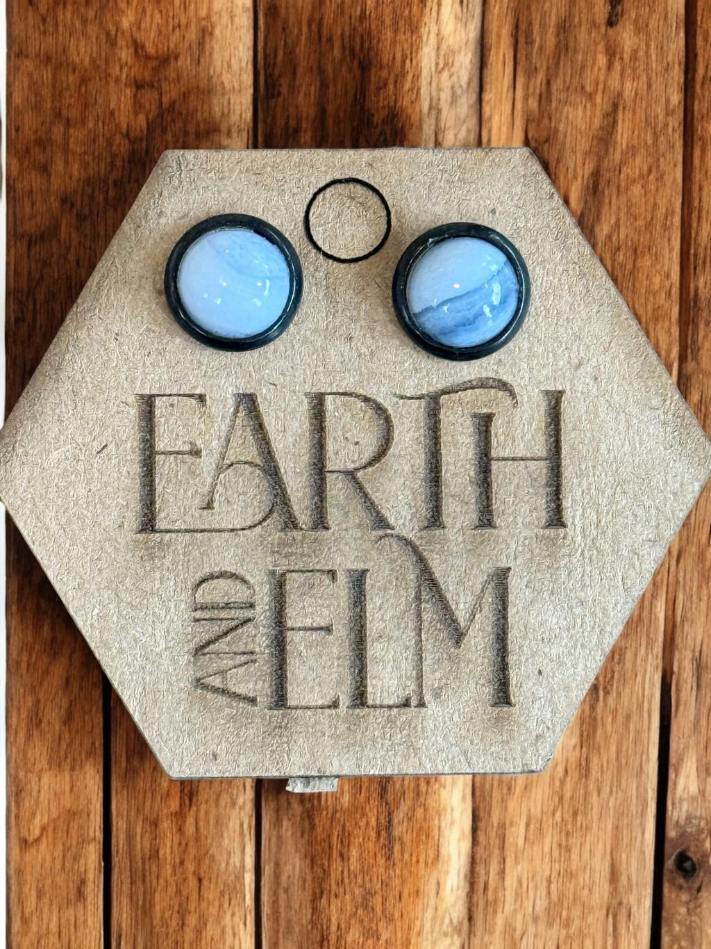 Blue Lace Agate in Metal Settings - earthandelm