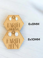 Blue Lace Agate Oval Gemstone Studs - earthandelm