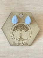 Blue Lace Agate Pear Studs - earthandelm