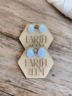 Blue Lace Agate Pear Studs - earthandelm