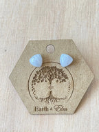 Blue Lace Agate Trillion Studs - earthandelm