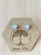 Blue Lace Agate Trillion Studs - earthandelm