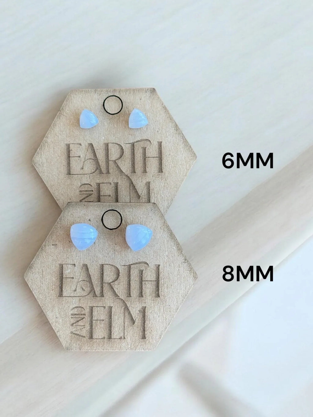 Blue Lace Agate Trillion Studs - earthandelm