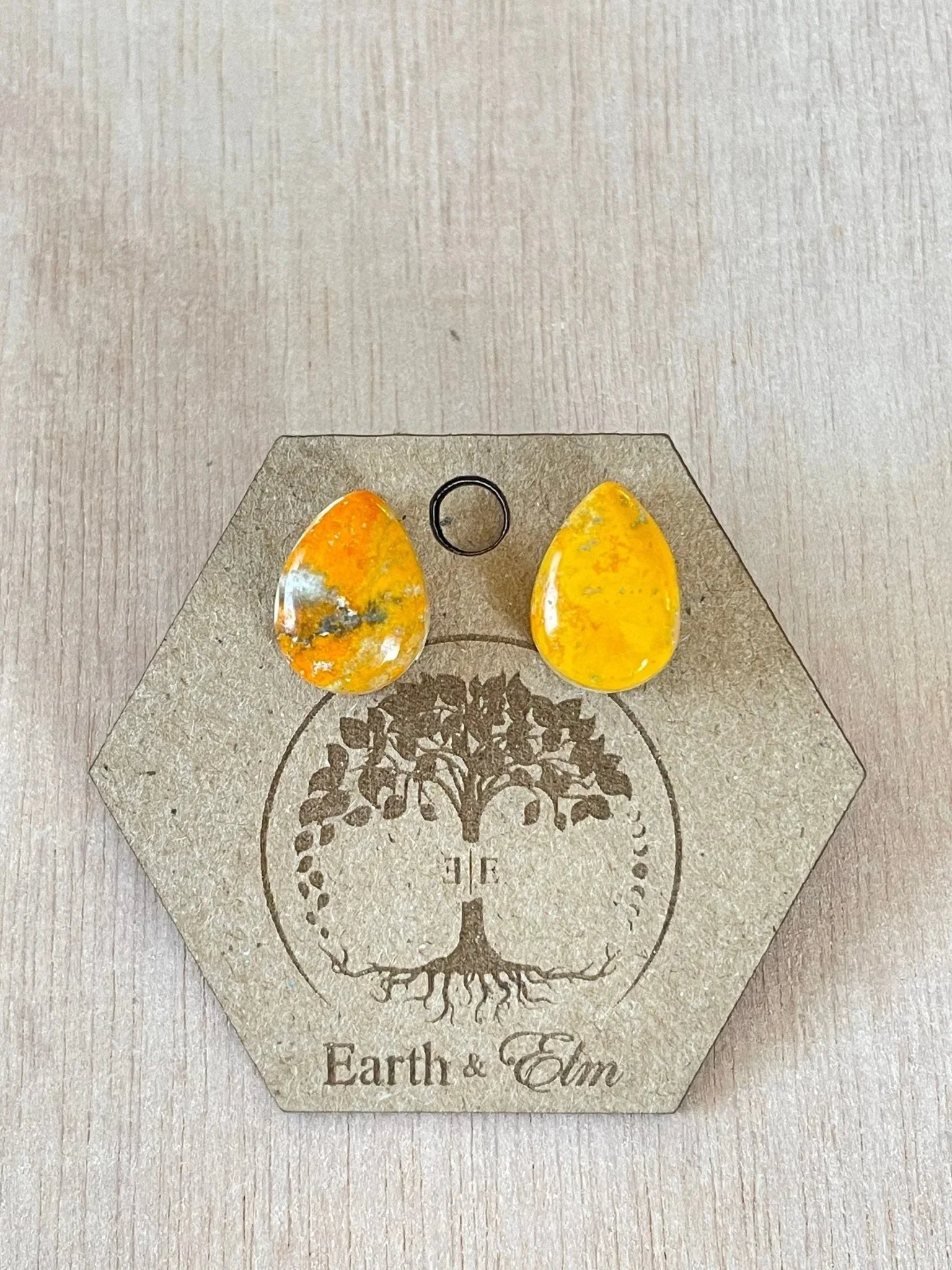 Bumblebee Jasper Pear Studs - earthandelm