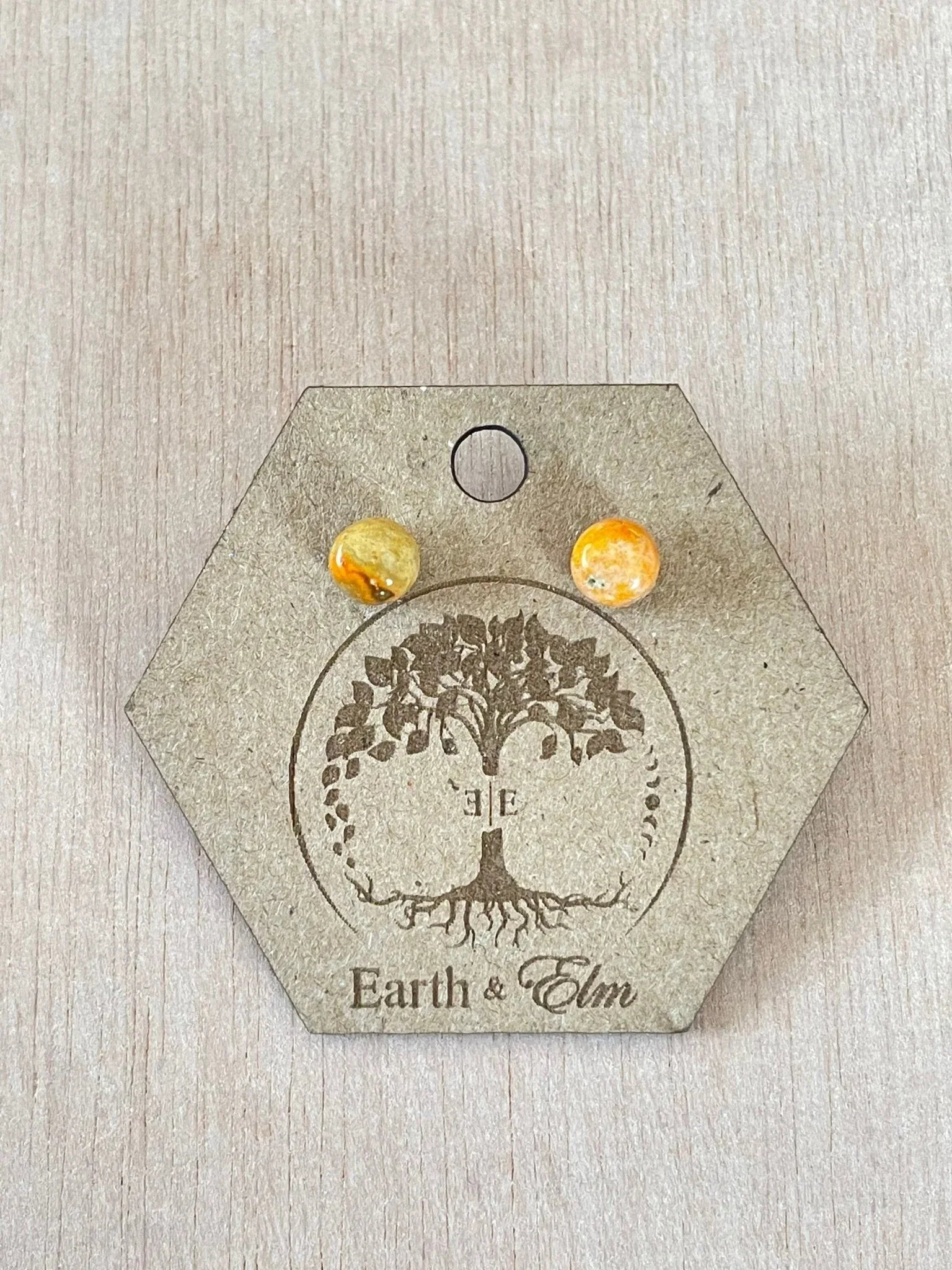 Bumblebee Jasper Round Studs - earthandelm