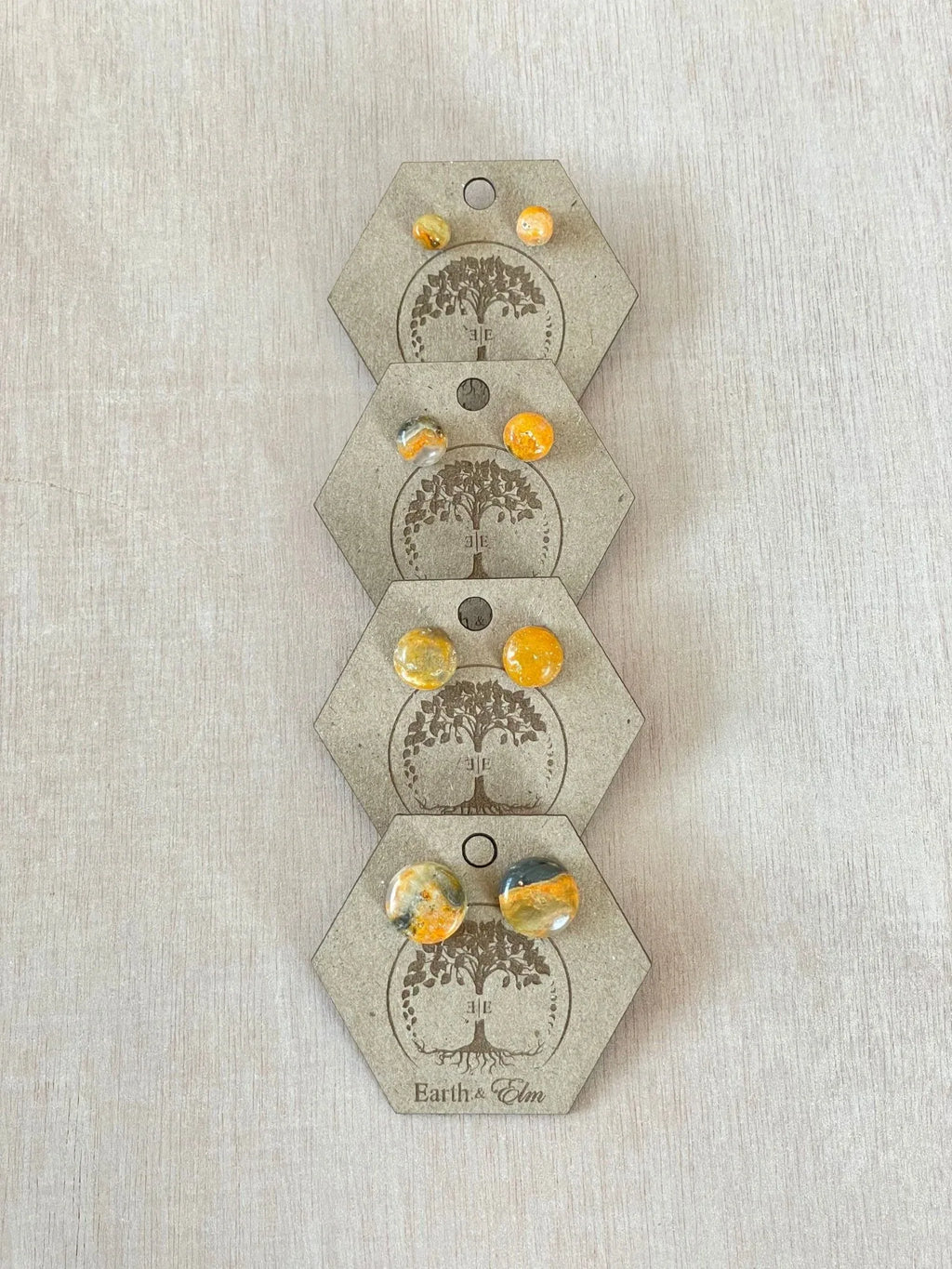 Bumblebee Jasper Round Studs - earthandelm