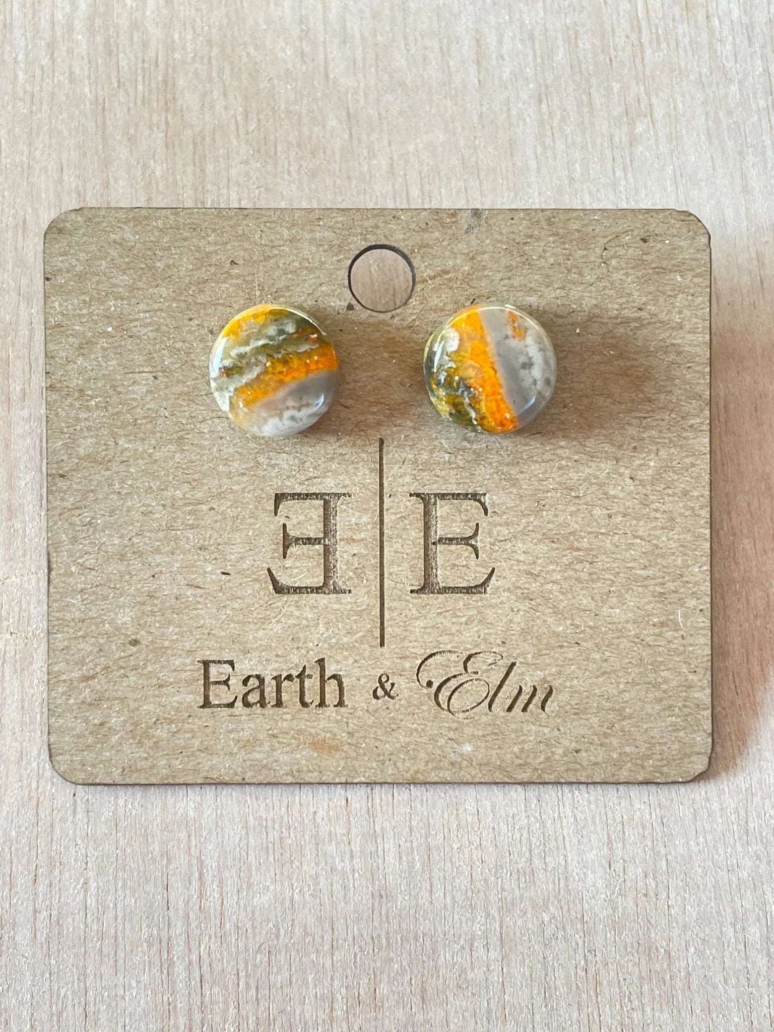 Bumblebee Jasper Round Studs - earthandelm