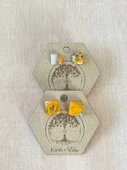 Bumblebee Jasper Square Studs - earthandelm