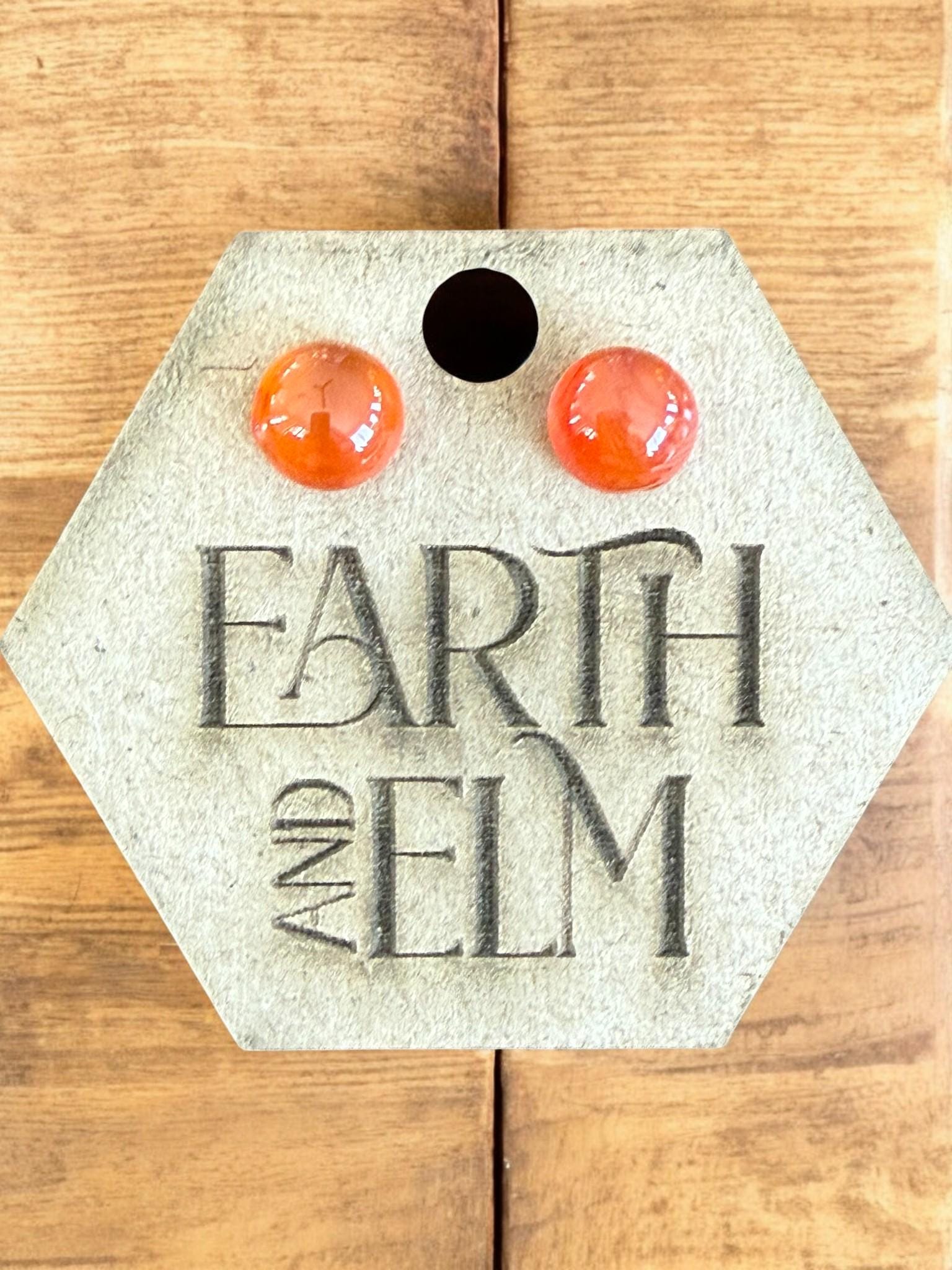 Carnelian Round Studs - earthandelm