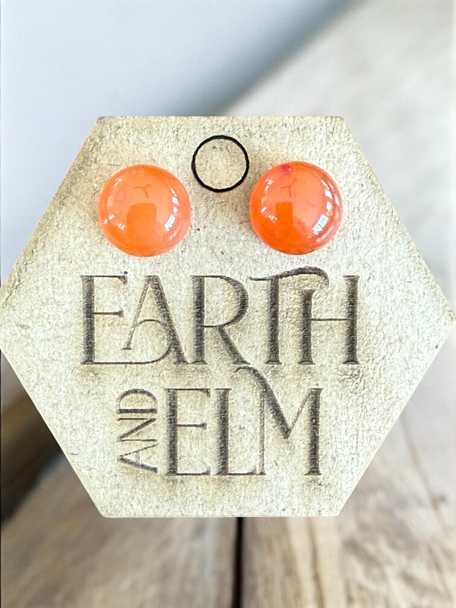 Carnelian Round Studs - earthandelm