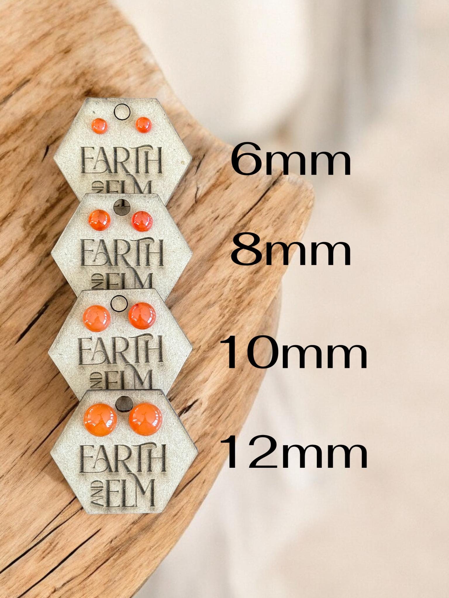 Carnelian Round Studs - earthandelm