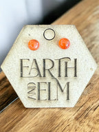 Carnelian Round Studs - earthandelm