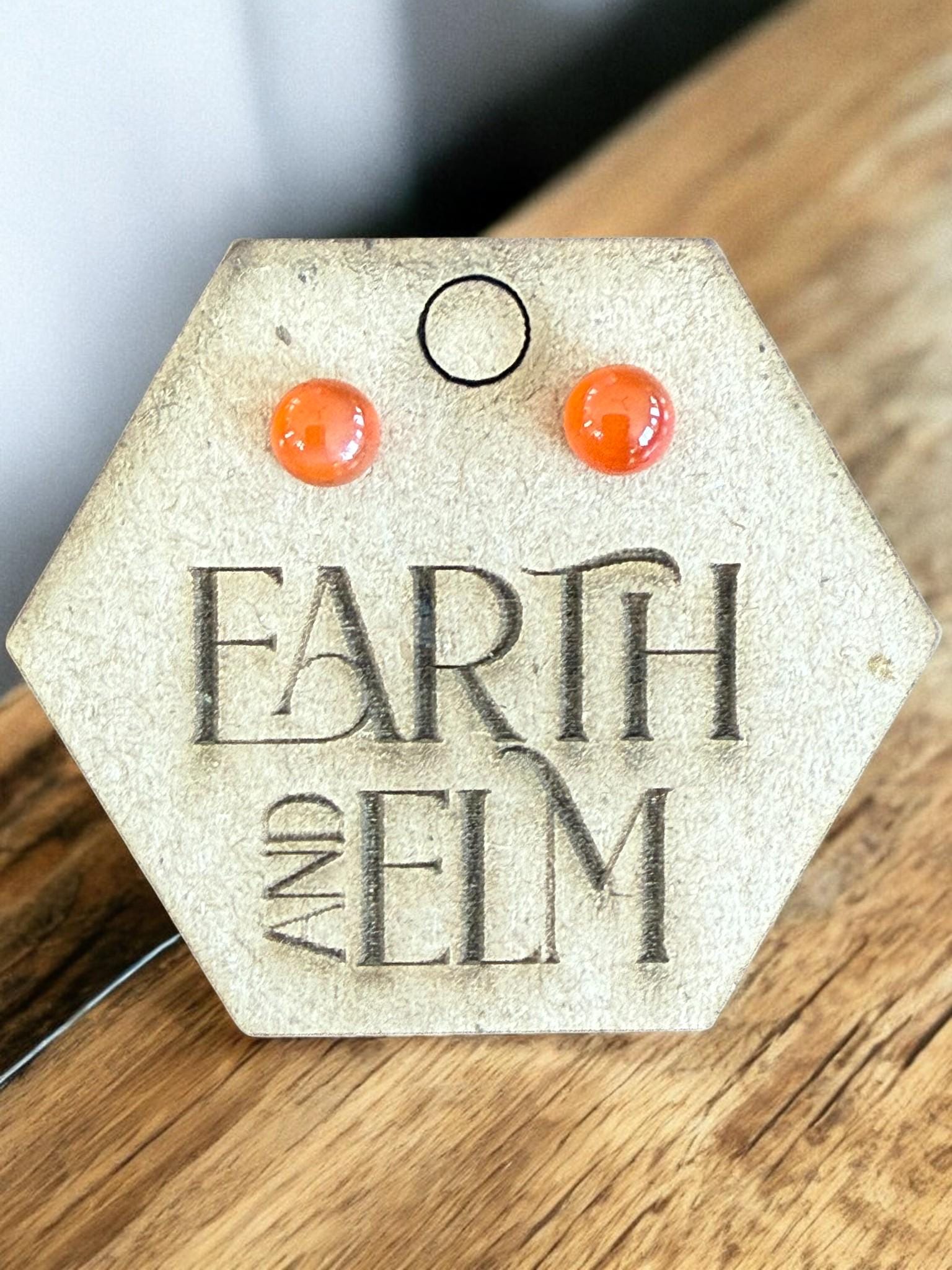 Carnelian Round Studs - earthandelm