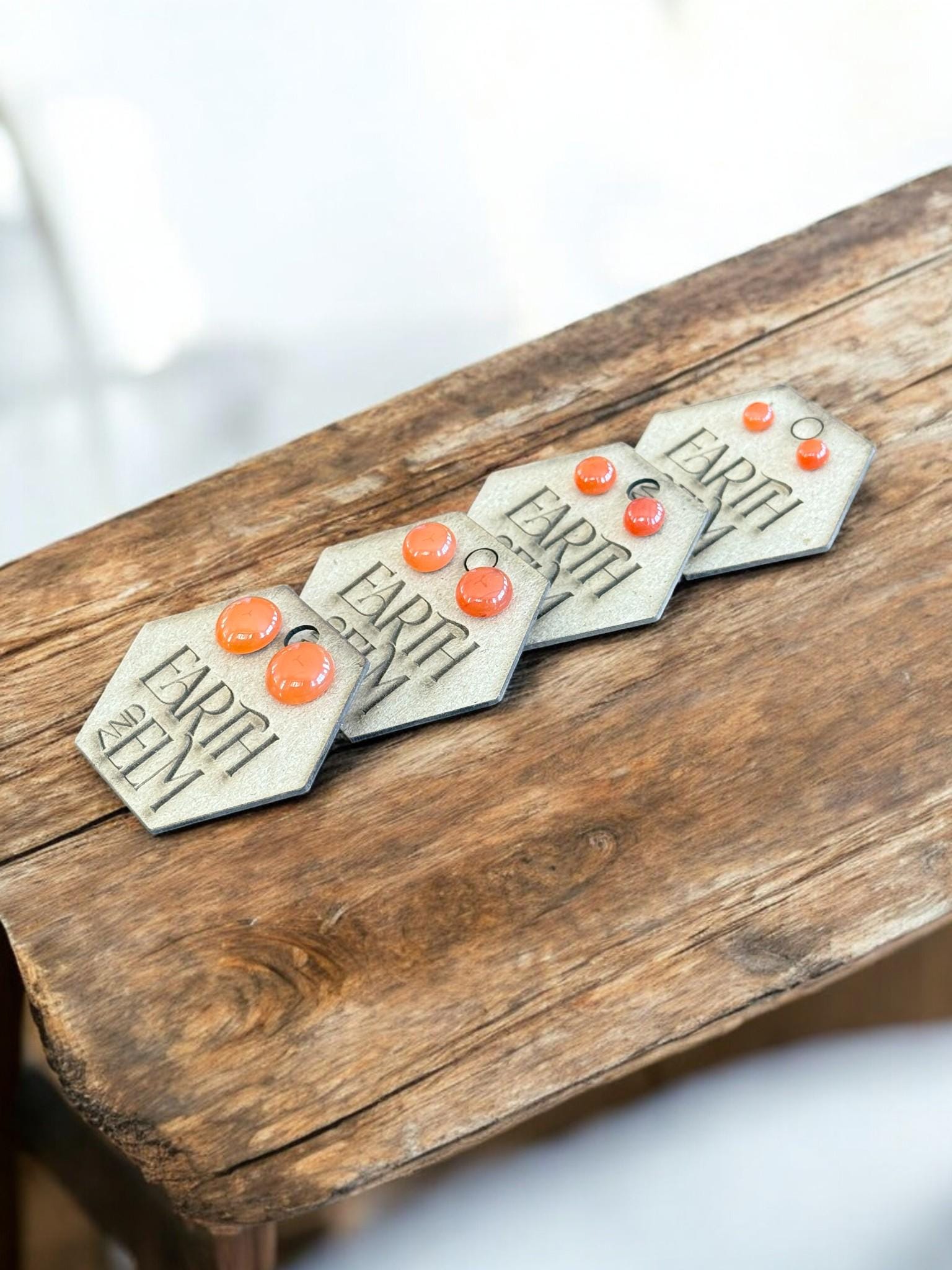 Carnelian Round Studs - earthandelm