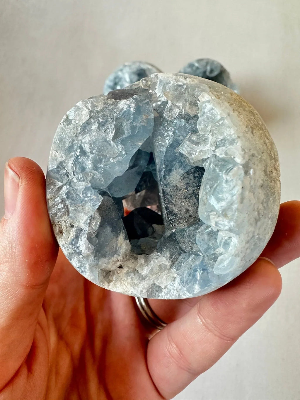 Celestite Geode Spheres | Large Celestite Raw Sphere - earthandelm