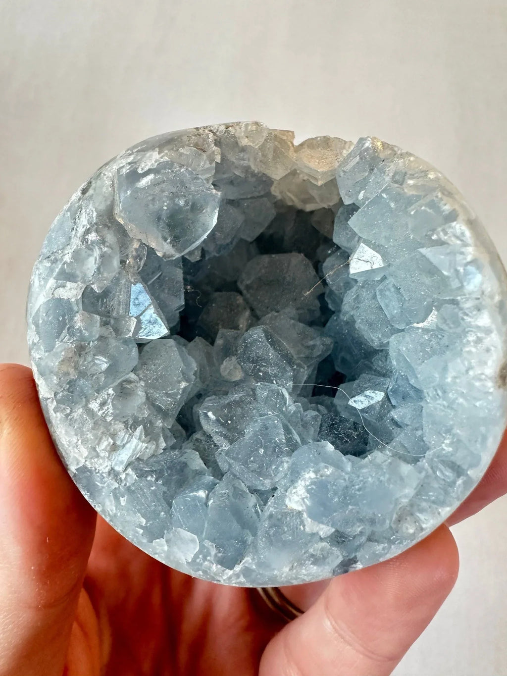 Celestite Geode Spheres | Large Celestite Raw Sphere - earthandelm