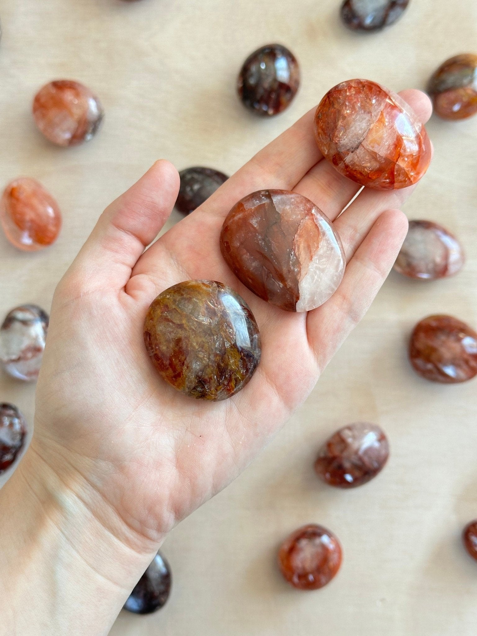 Chakra Palm Stone Set | Rainbow Gemstone - earthandelm