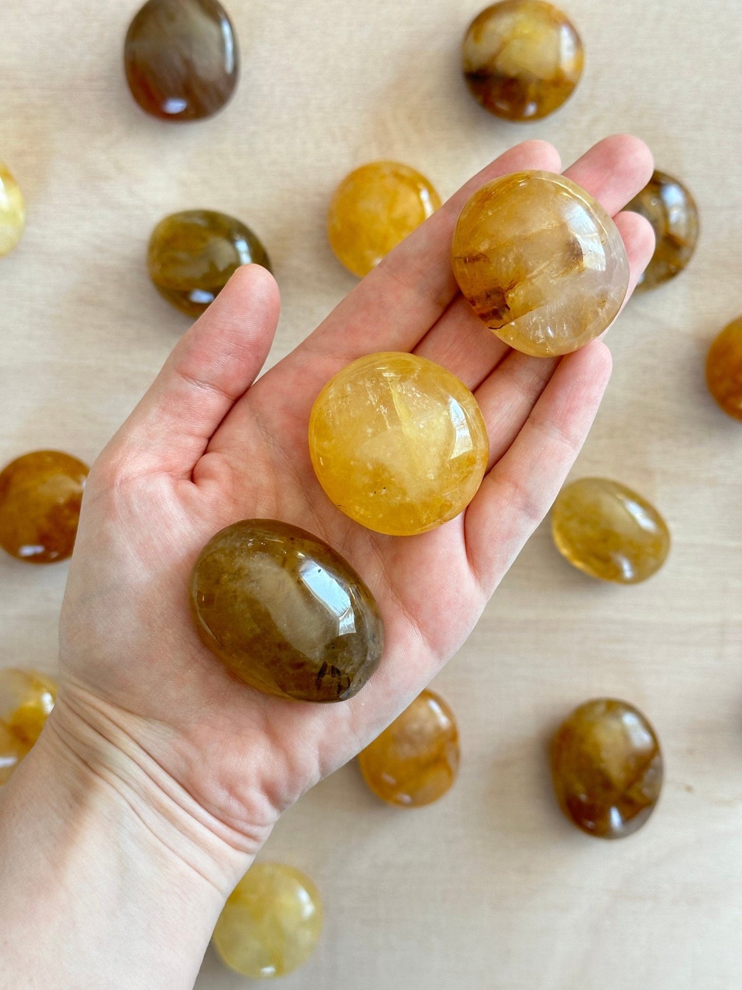 Chakra Palm Stone Set | Rainbow Gemstone - earthandelm