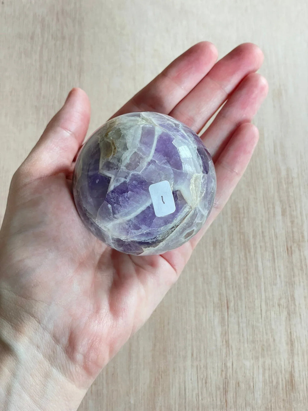 Chevron Amethyst Sphere | Chevron Amethyst Polished Crystal | Palm Stone | Crystal Ball - earthandelm