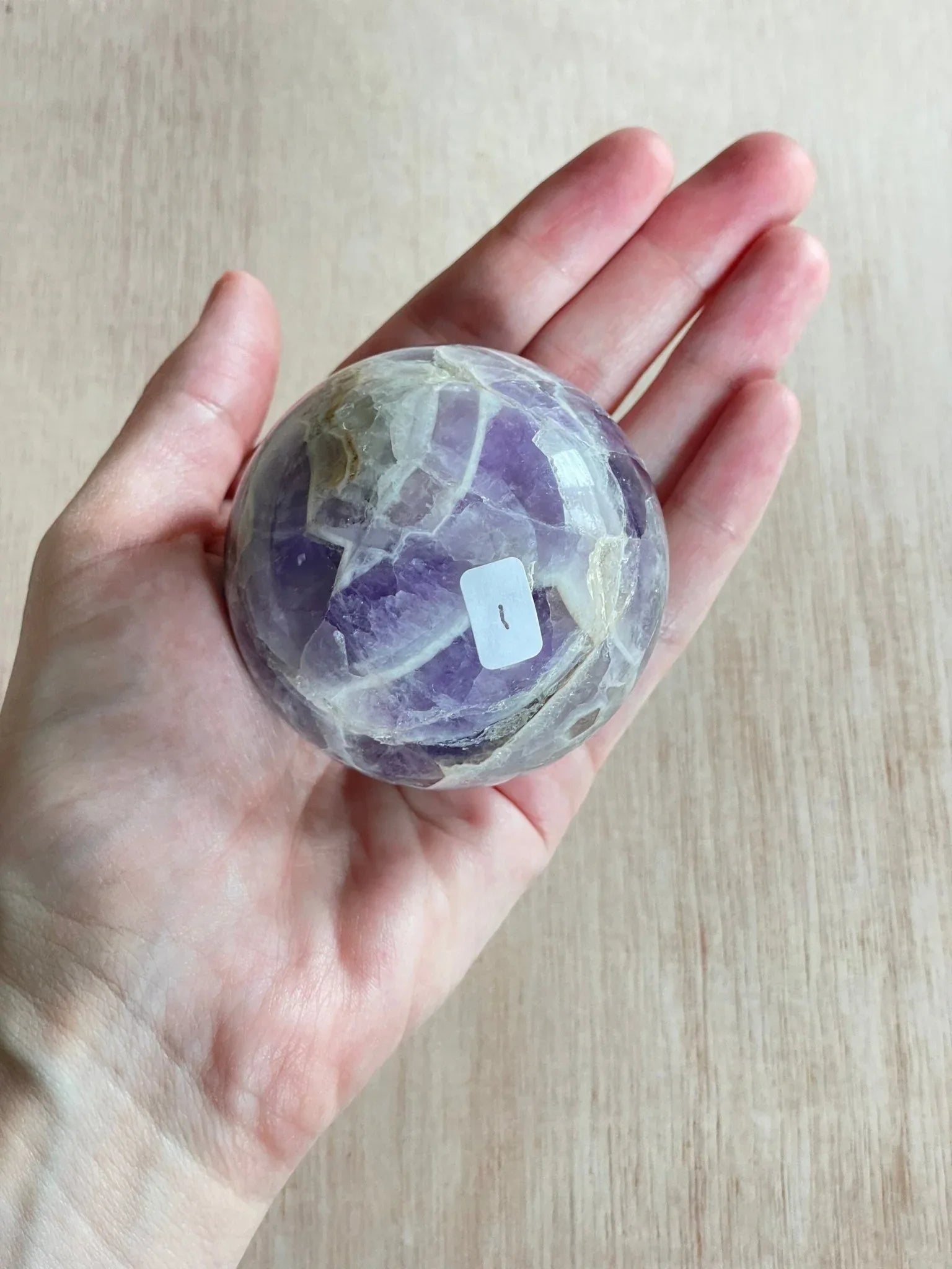Chevron Amethyst Sphere | Chevron Amethyst Polished Crystal | Palm Stone | Crystal Ball - earthandelm