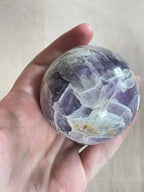 Chevron Amethyst Sphere | Chevron Amethyst Polished Crystal | Palm Stone | Crystal Ball - earthandelm
