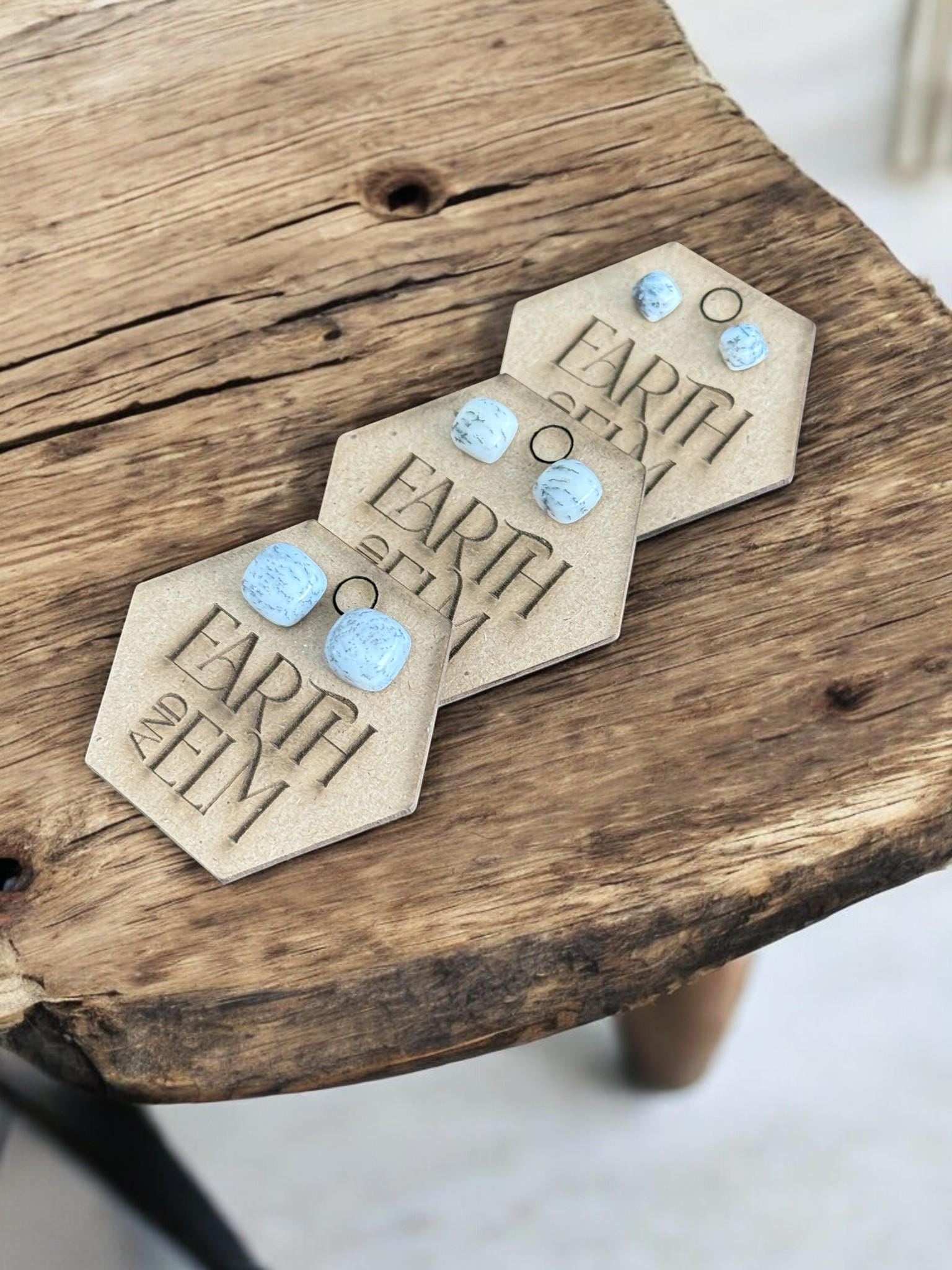 Dendrite Opal Cushion Studs - earthandelm