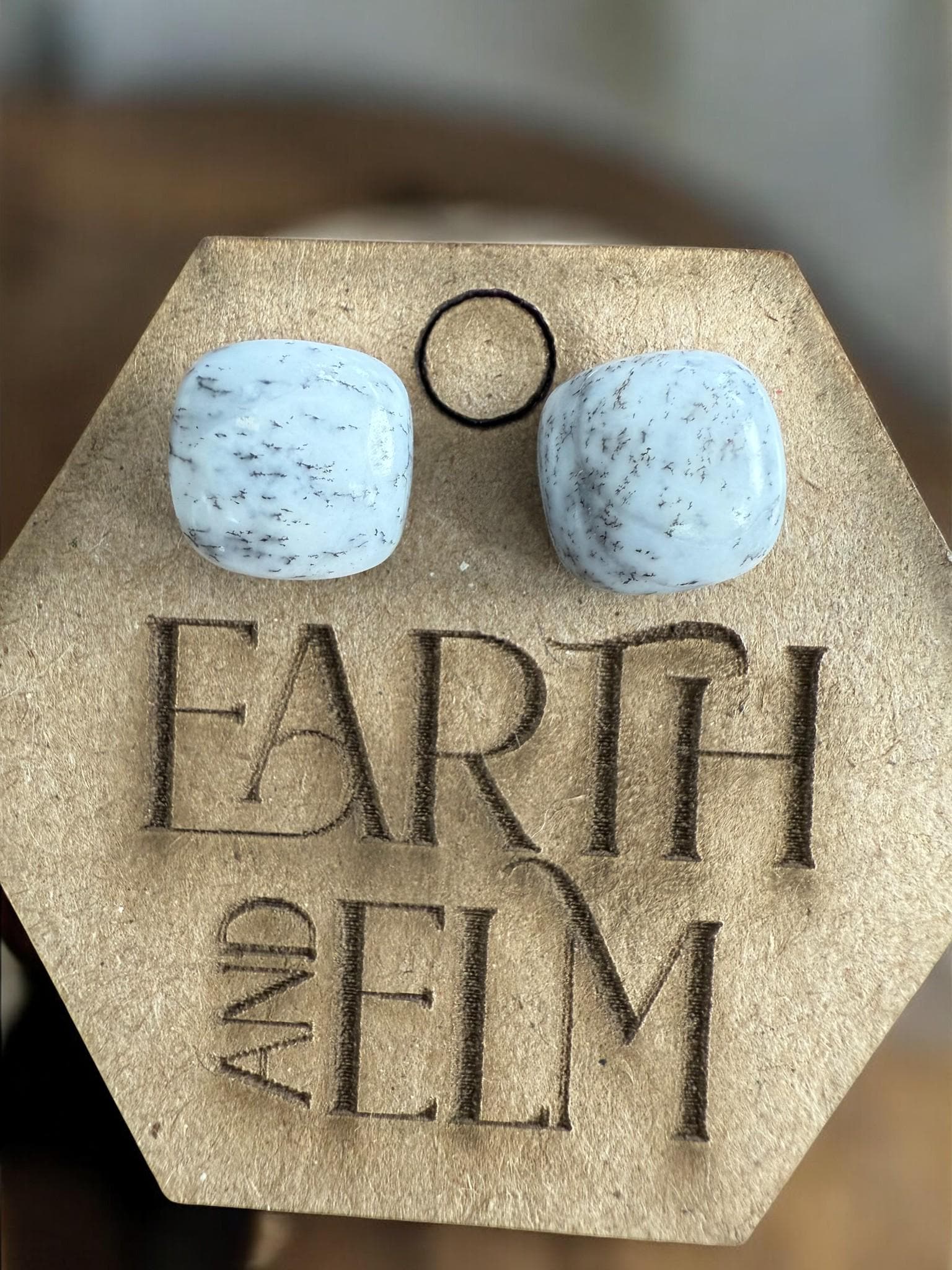 Dendrite Opal Cushion Studs - earthandelm