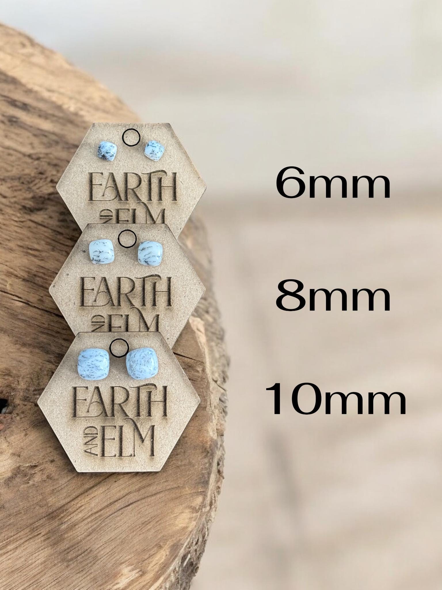 Dendrite Opal Cushion Studs - earthandelm