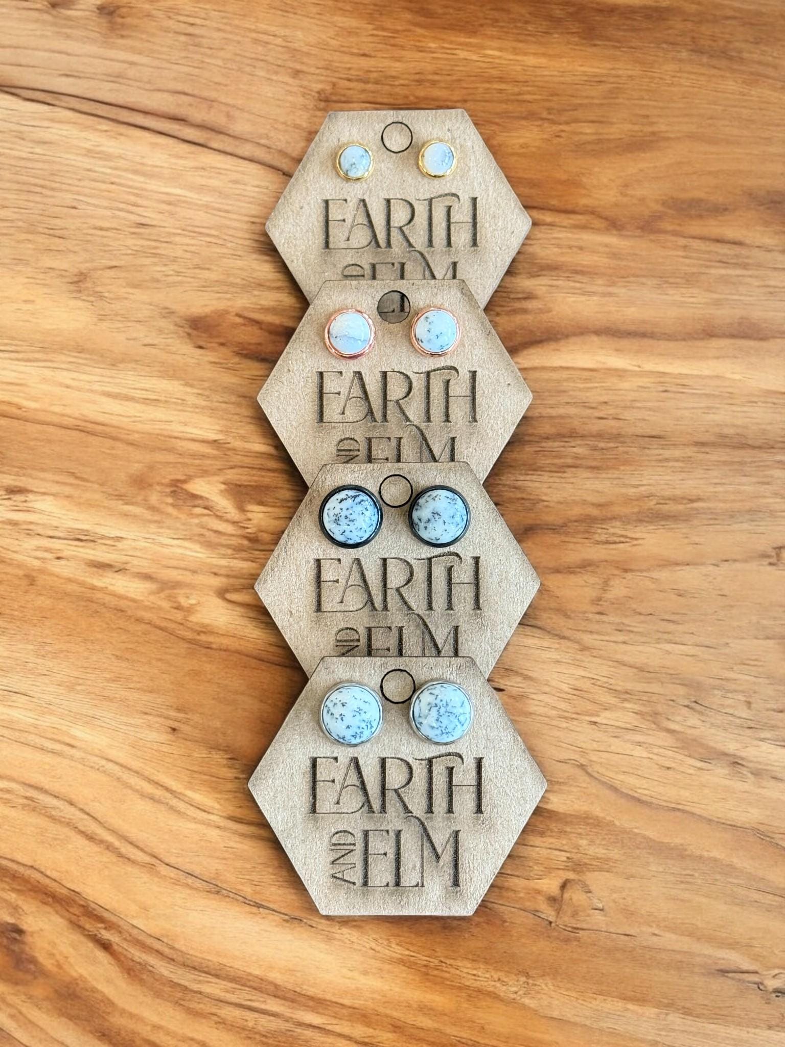 Dendrite Opal in Metal Settings - earthandelm