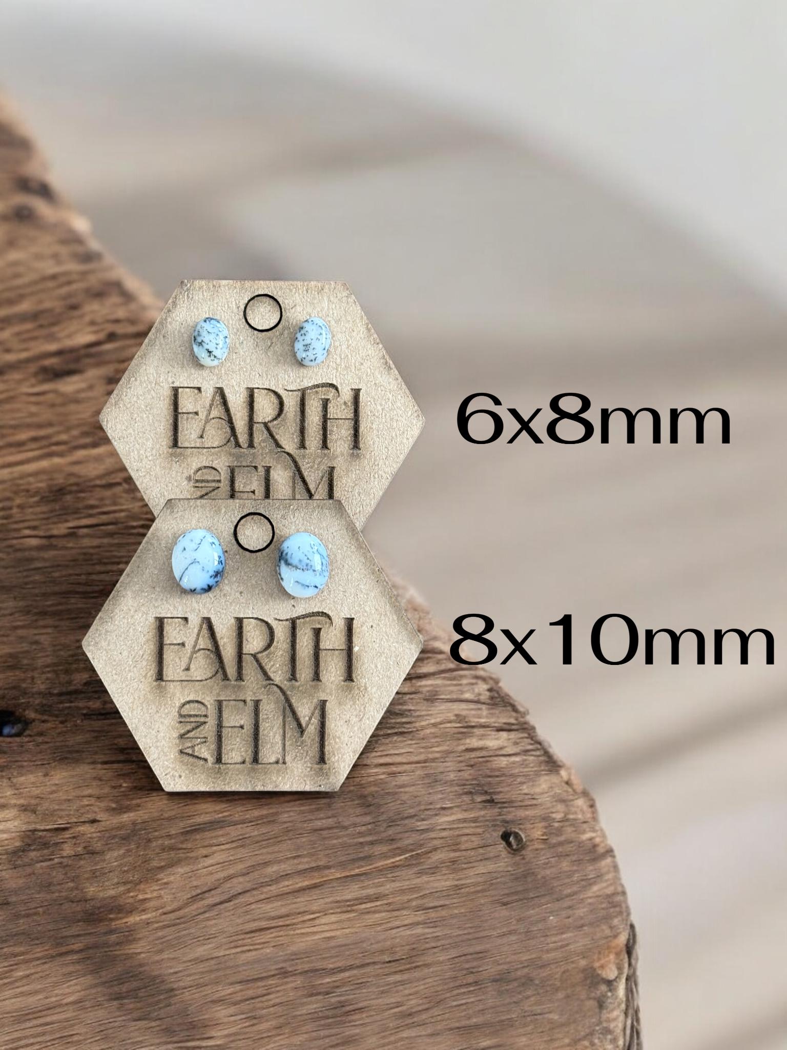 Dendrite Opal Oval Studs - earthandelm