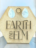 Dendrite Opal Pear Gemstone Stud Earrings - earthandelm