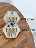 Dendrite Opal Pear Gemstone Stud Earrings - earthandelm