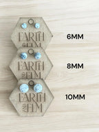Dendrite Opal Round Gemstone Studs - earthandelm