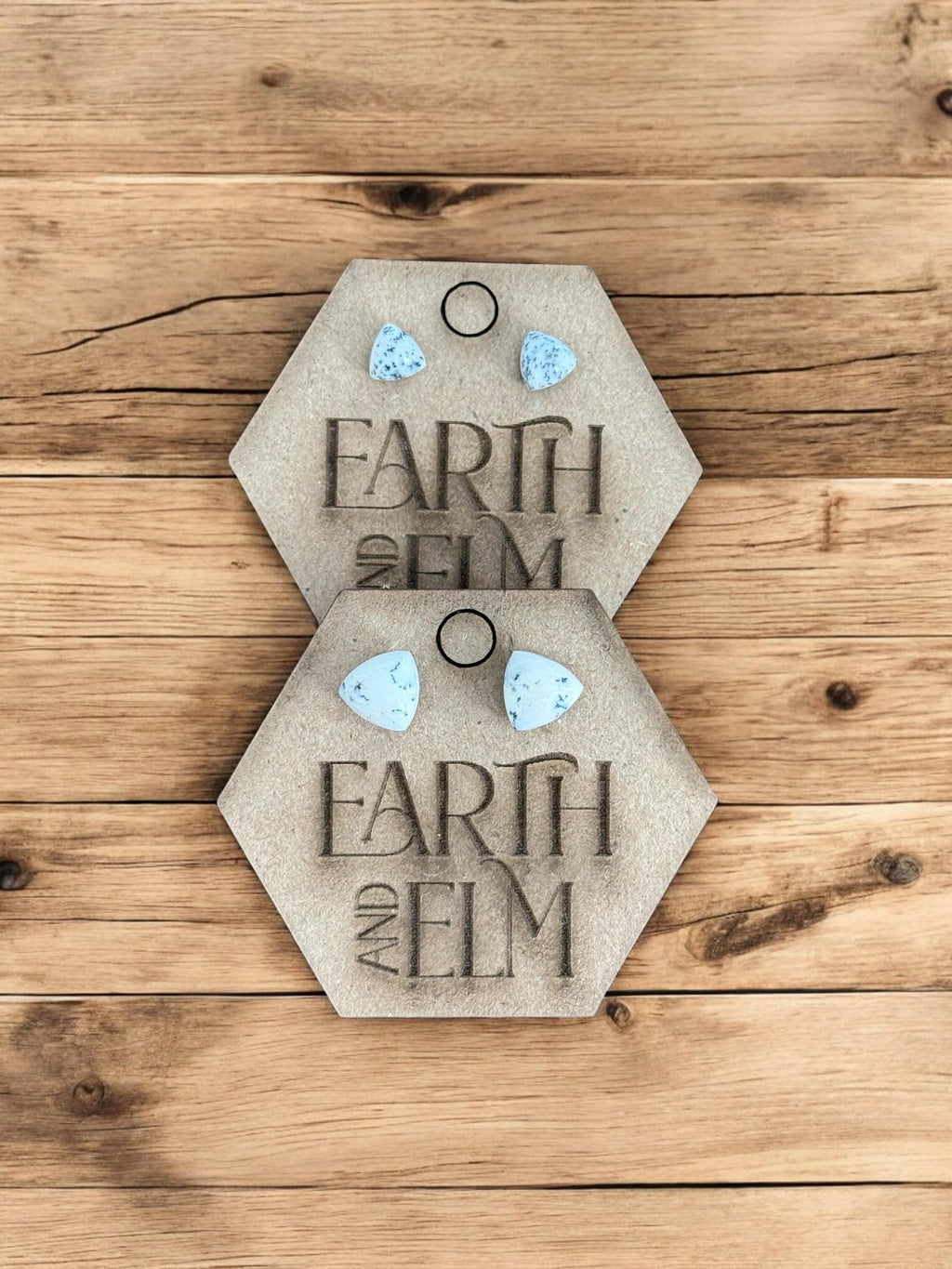 Dendrite Opal Trillion Studs - earthandelm