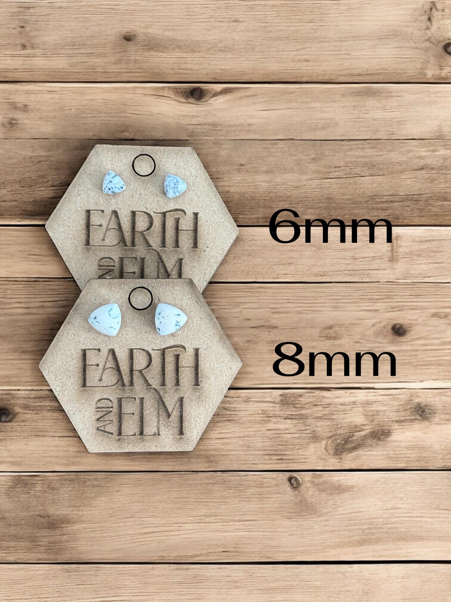 Dendrite Opal Trillion Studs - earthandelm