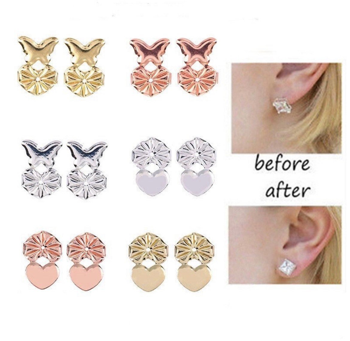 Earring Lifter Backs | Stud Earring Supportive Backings | Silver Earring Stud | Magic Earring Lifters - earthandelm