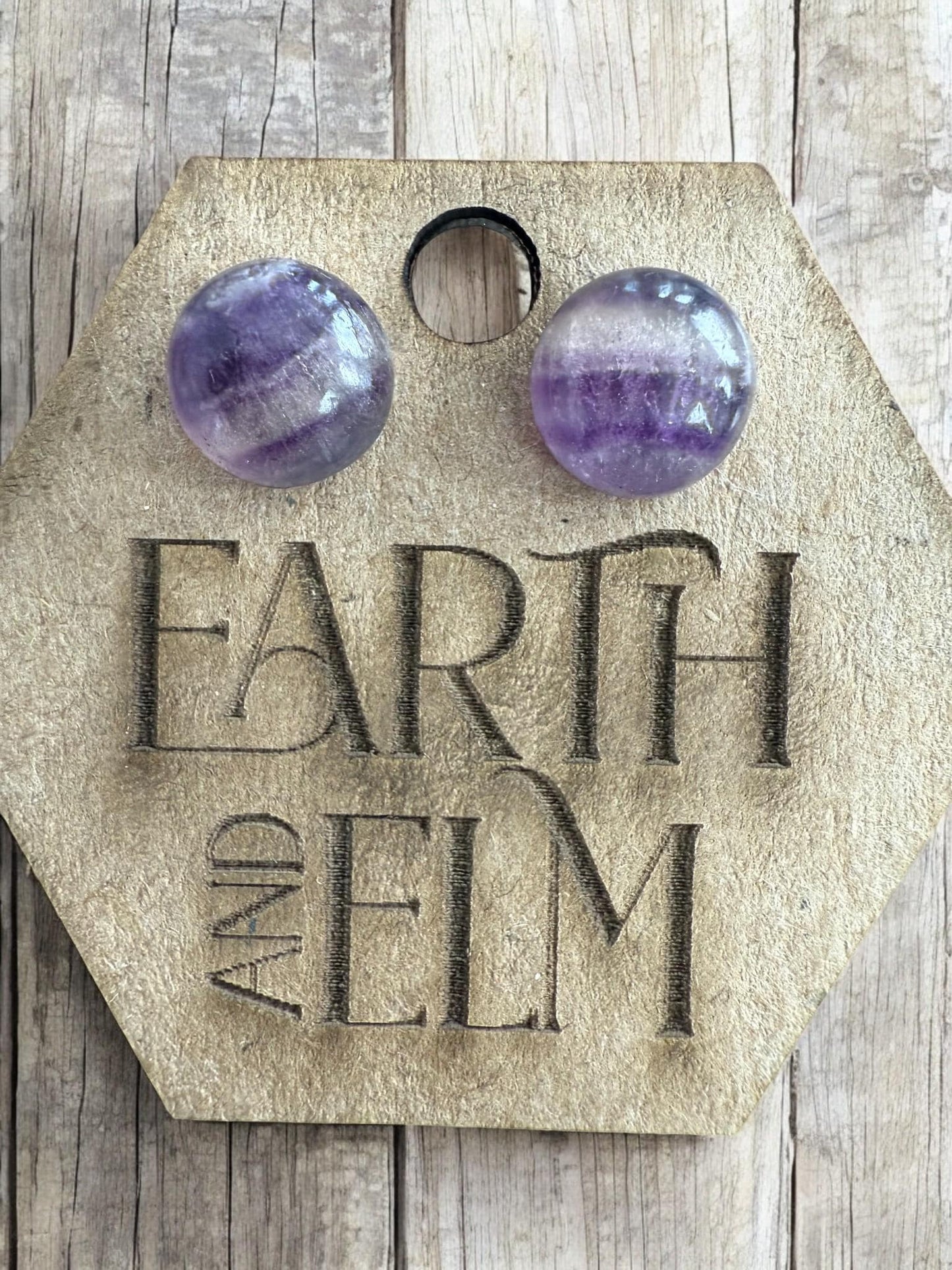 Fluorite Round Studs - earthandelm