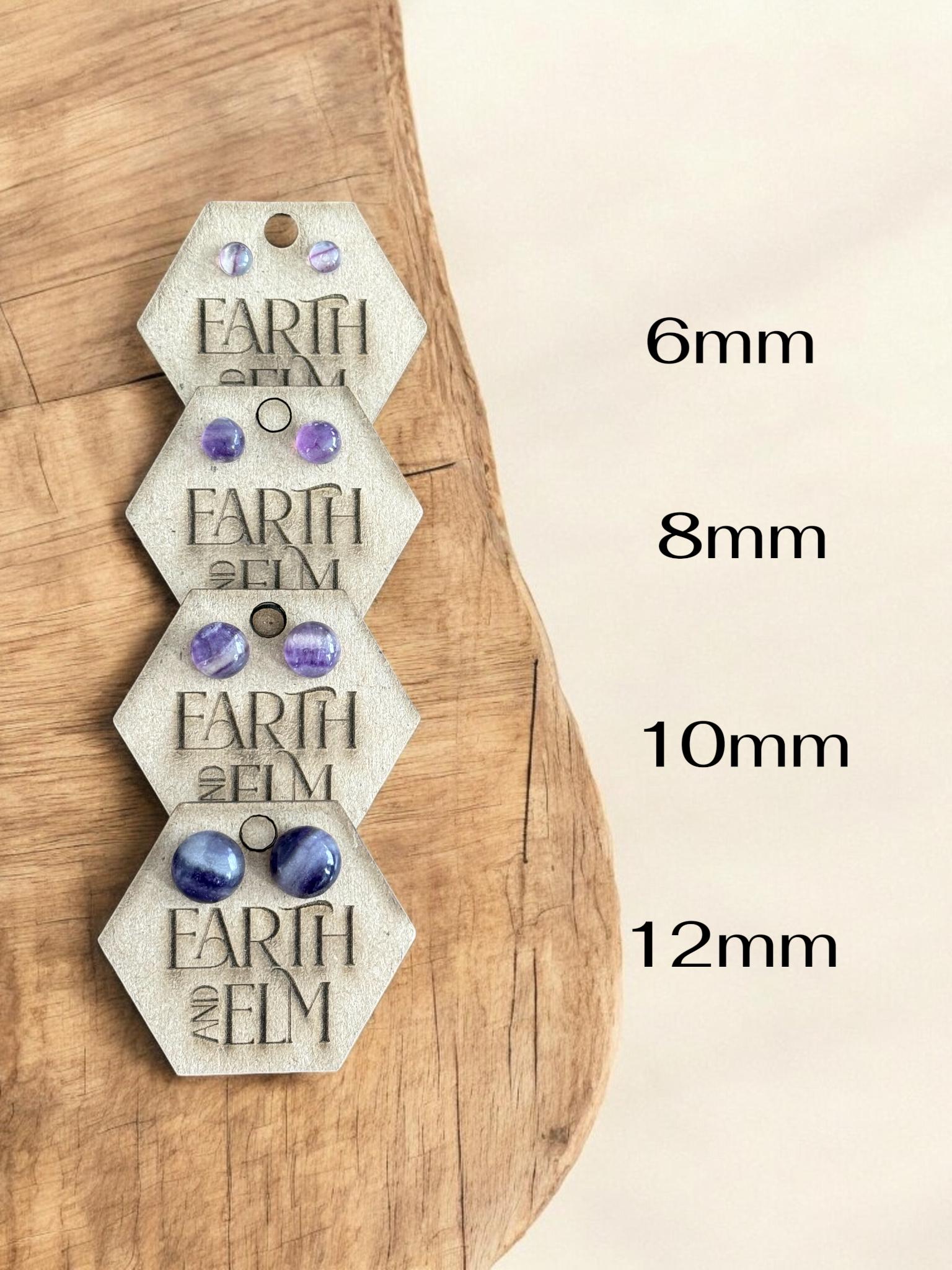 Fluorite Round Studs - earthandelm