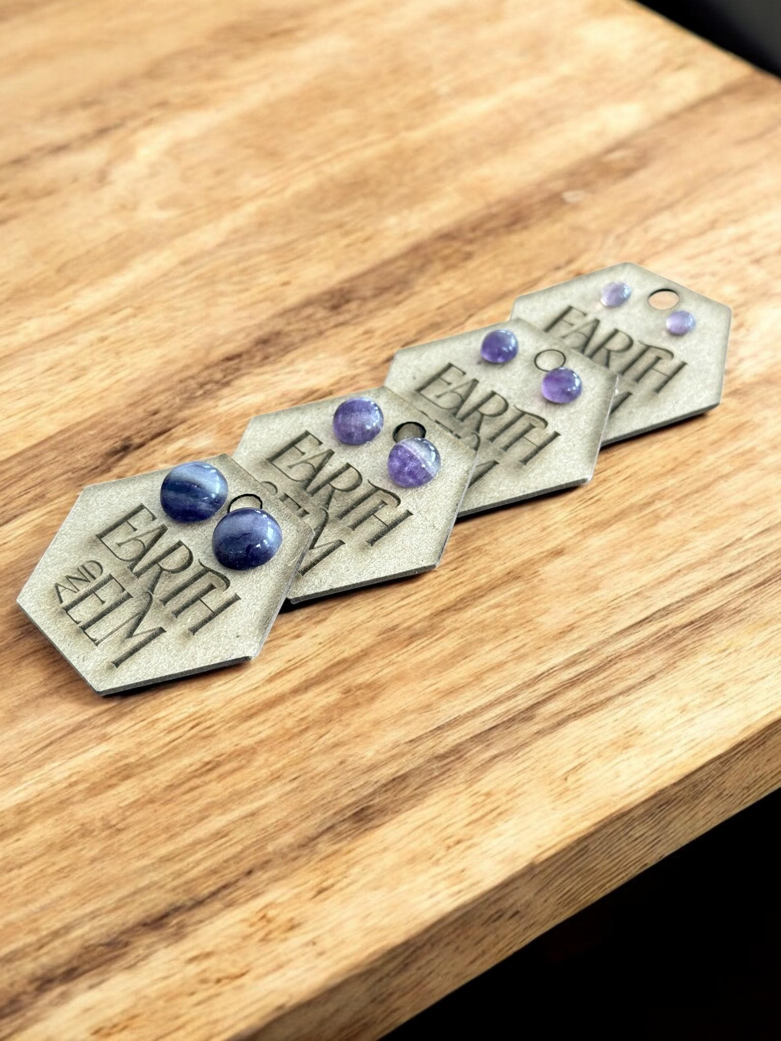 Fluorite Round Studs - earthandelm