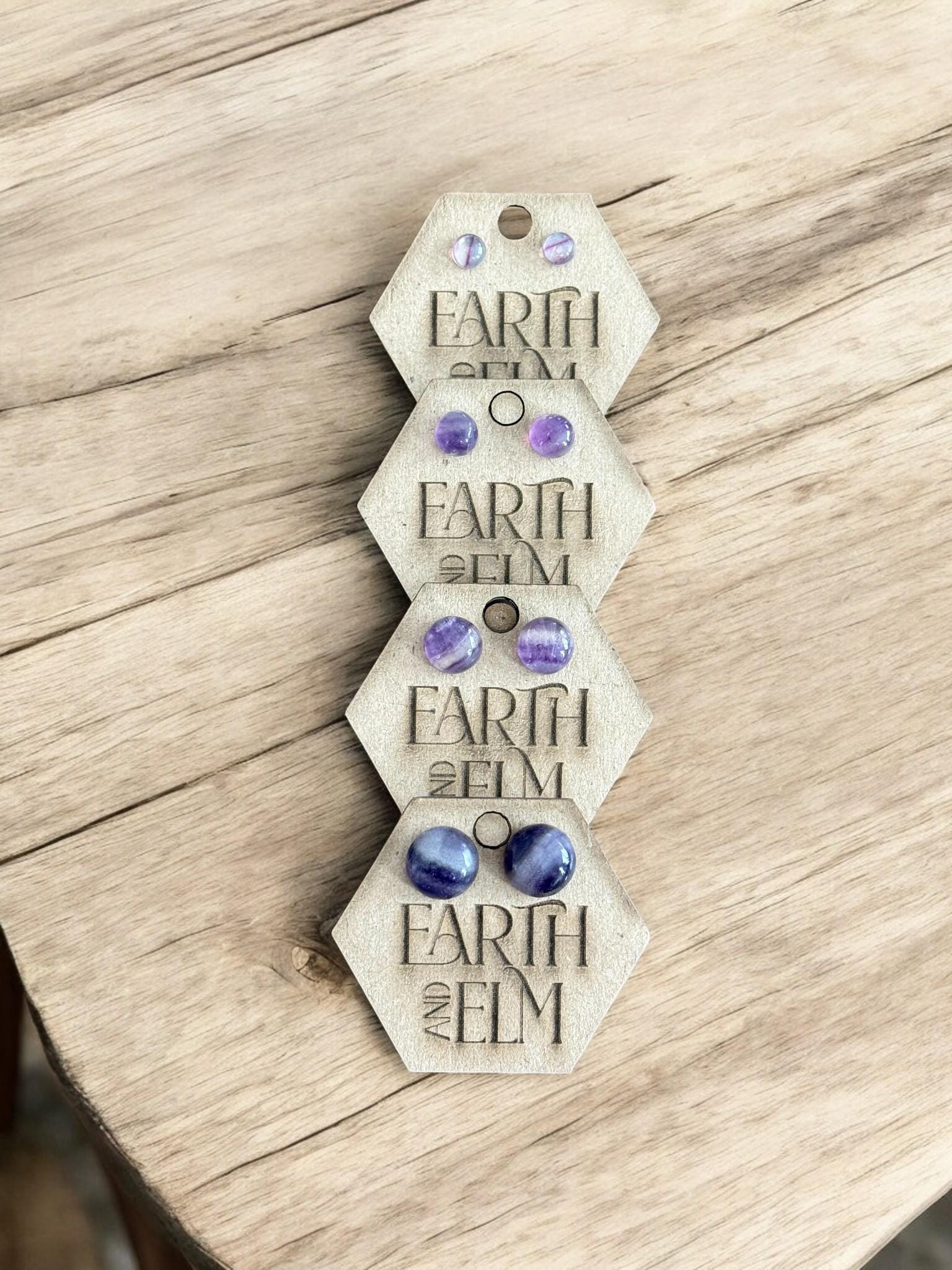 Fluorite Round Studs - earthandelm
