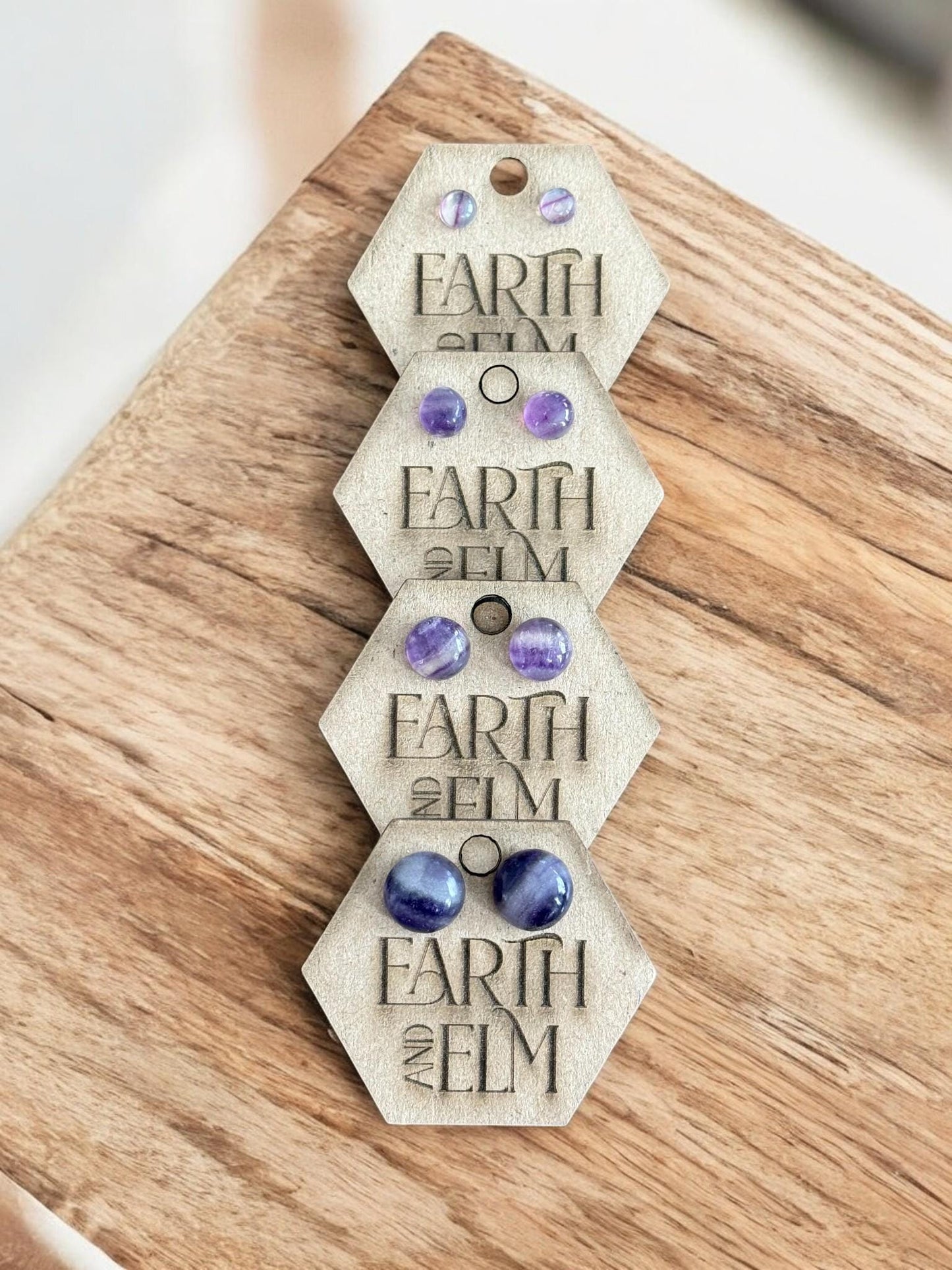 Fluorite Round Studs - earthandelm