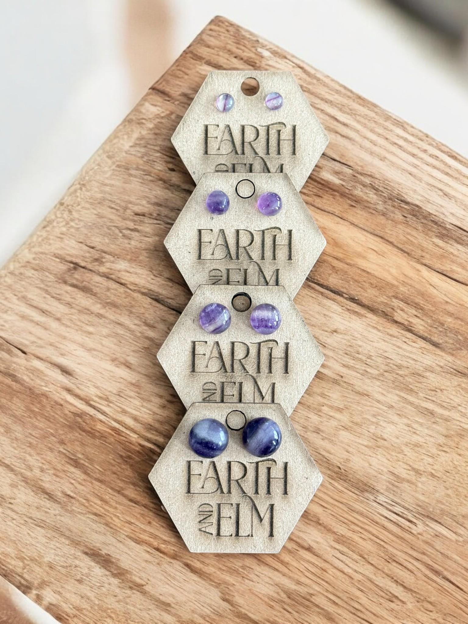 Fluorite Round Studs - earthandelm