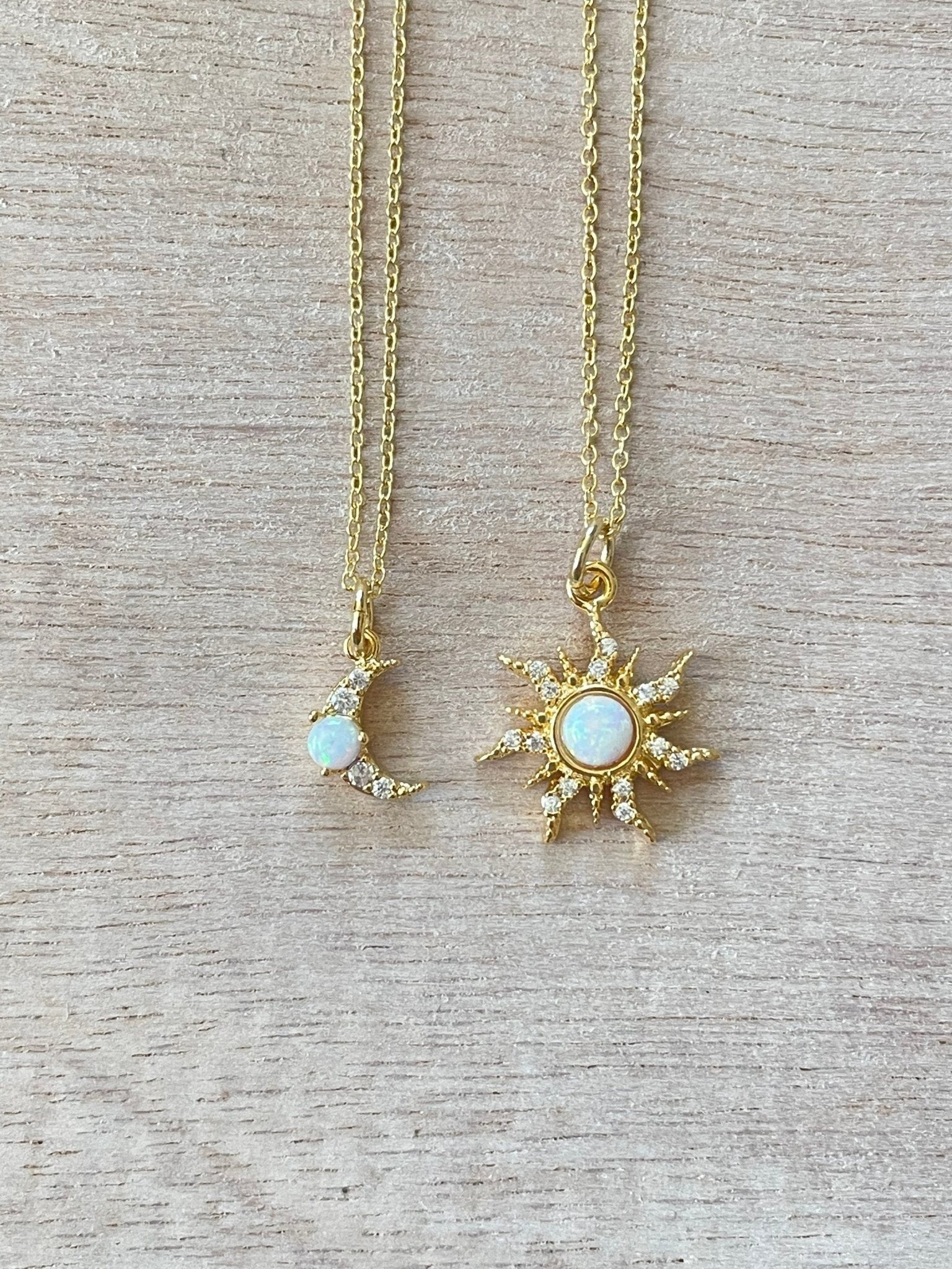 Gold Sun & Moon Necklace Set - earthandelm