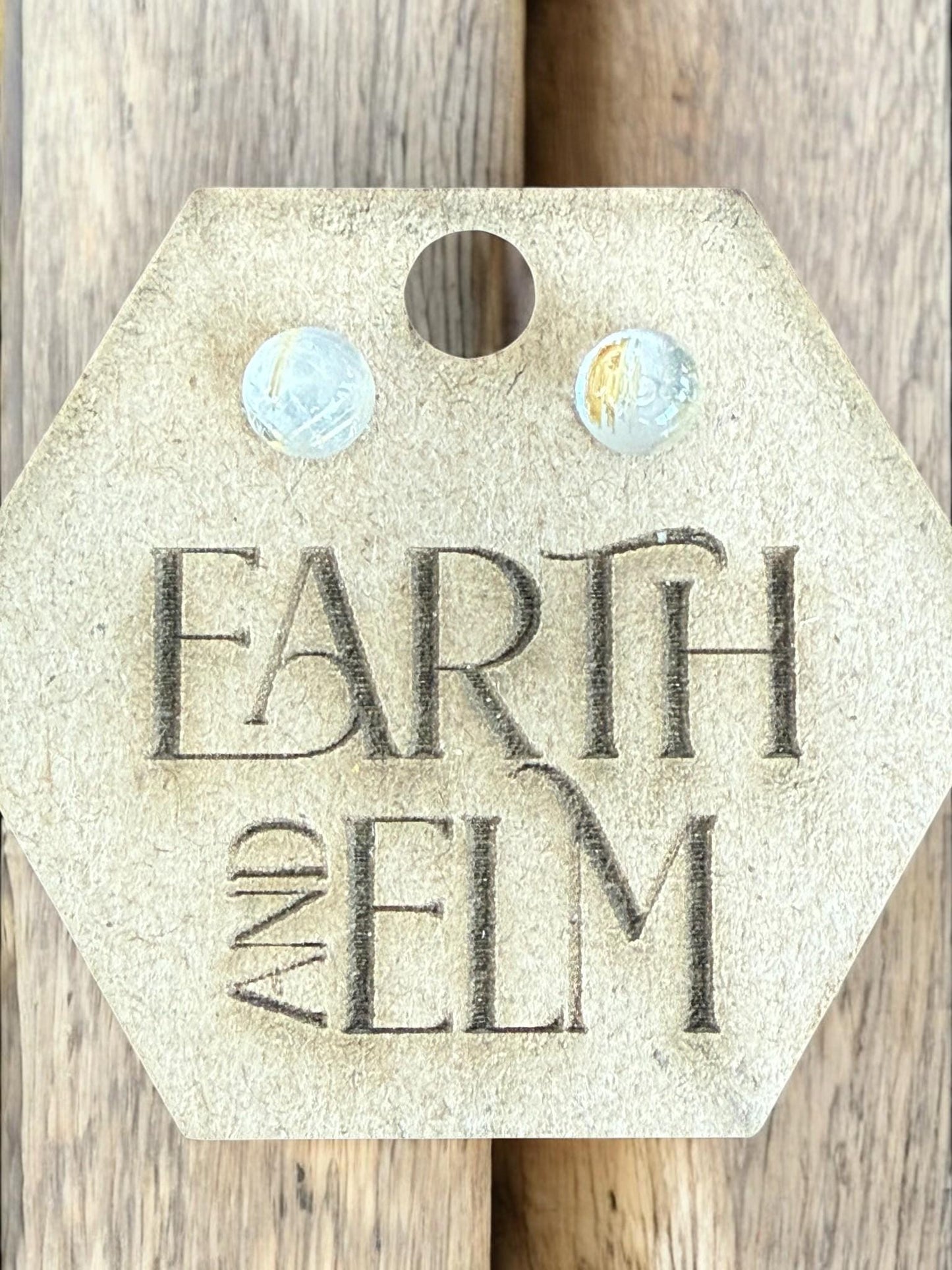 Golden Rutile Round Round Studs - earthandelm