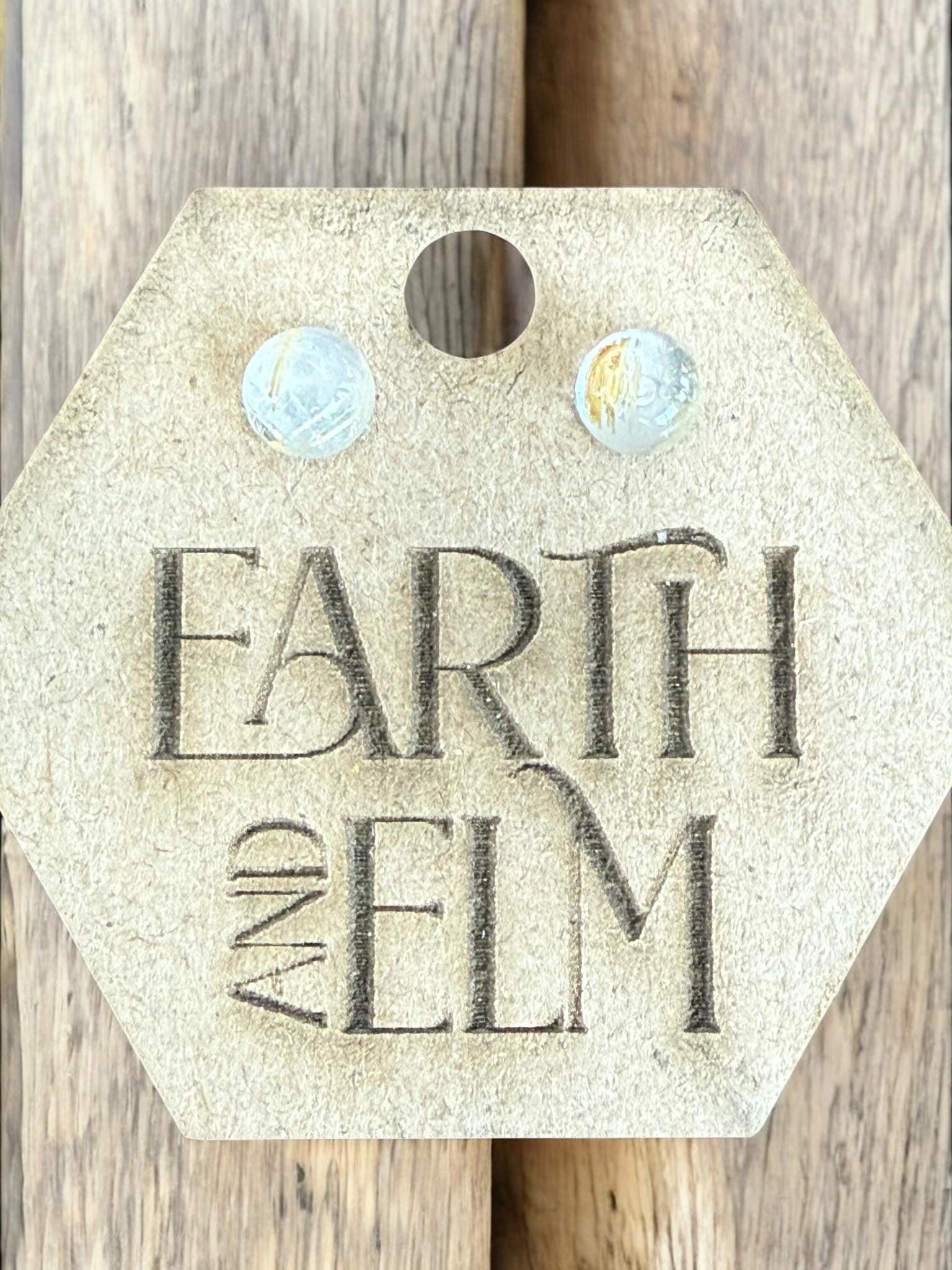 Golden Rutile Round Round Studs - earthandelm