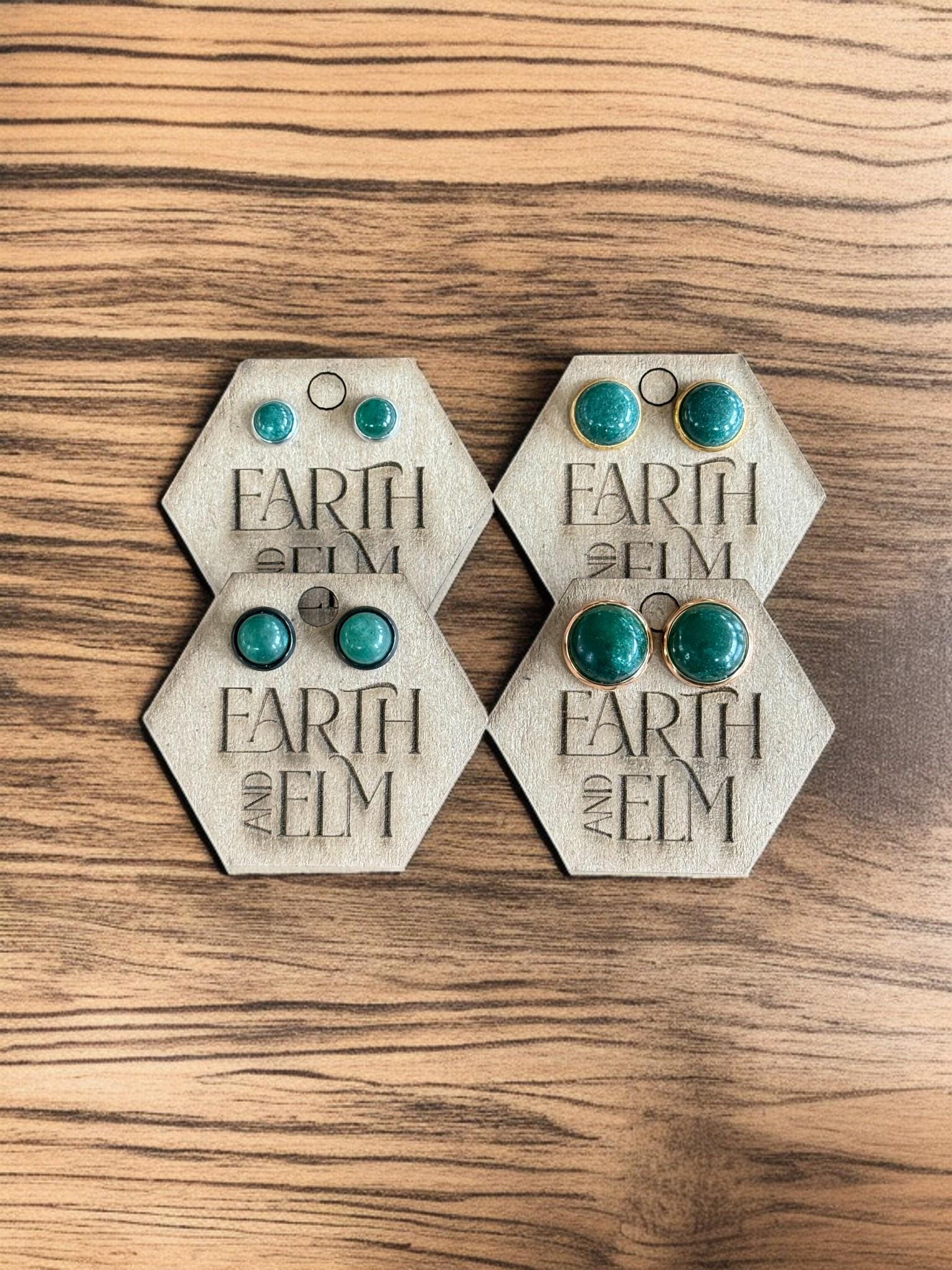 Green Aventurine in Metal Settings - earthandelm