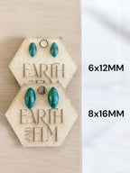 Green Aventurine Marquise Gemstone Studs - earthandelm