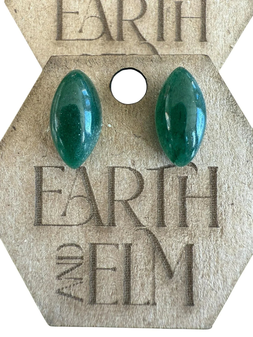 Green Aventurine Marquise Gemstone Studs - earthandelm