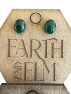 Green Aventurine Oval Gemstone Studs - earthandelm